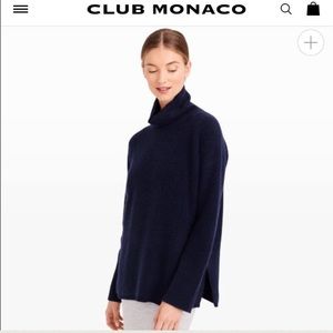 Club Monaco Navy Cashmere Turtleneck Sweater